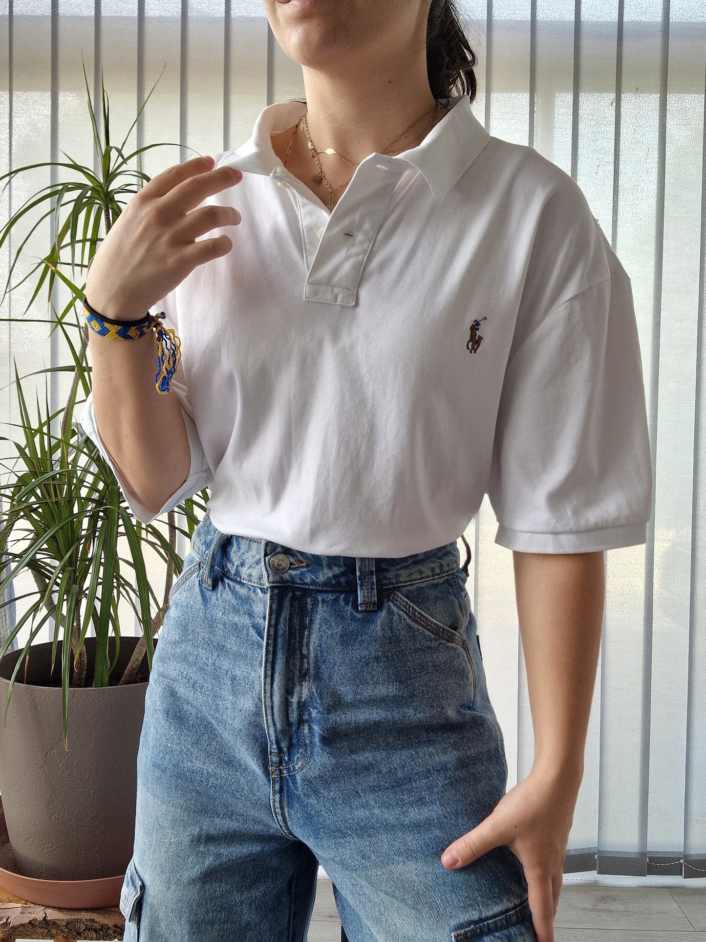 Polo MIXTE blanc - XL/42