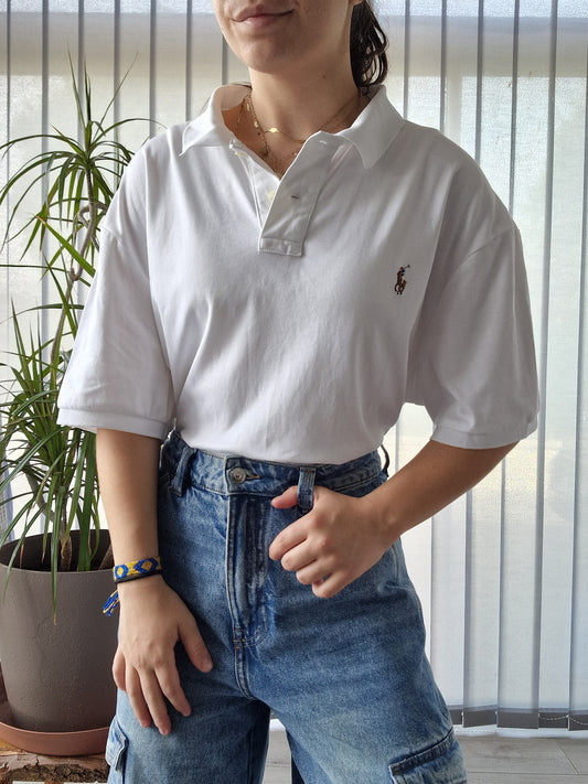 Polo MIXTE blanc - XL/42