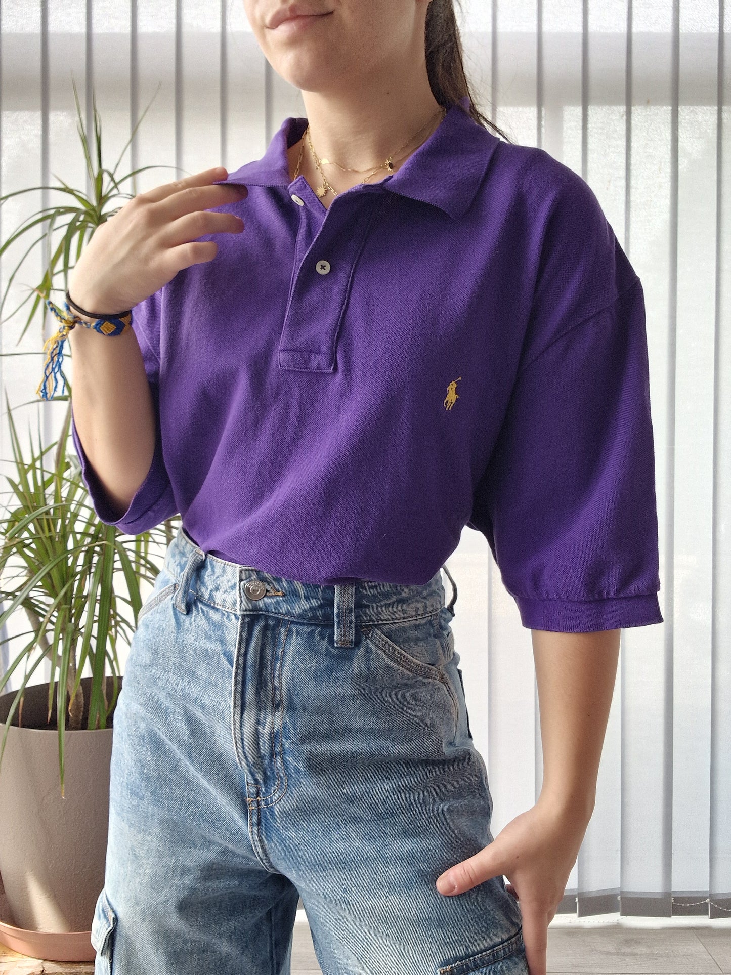 Polo MIXTE violet uni Ralph Lauren - XL/42