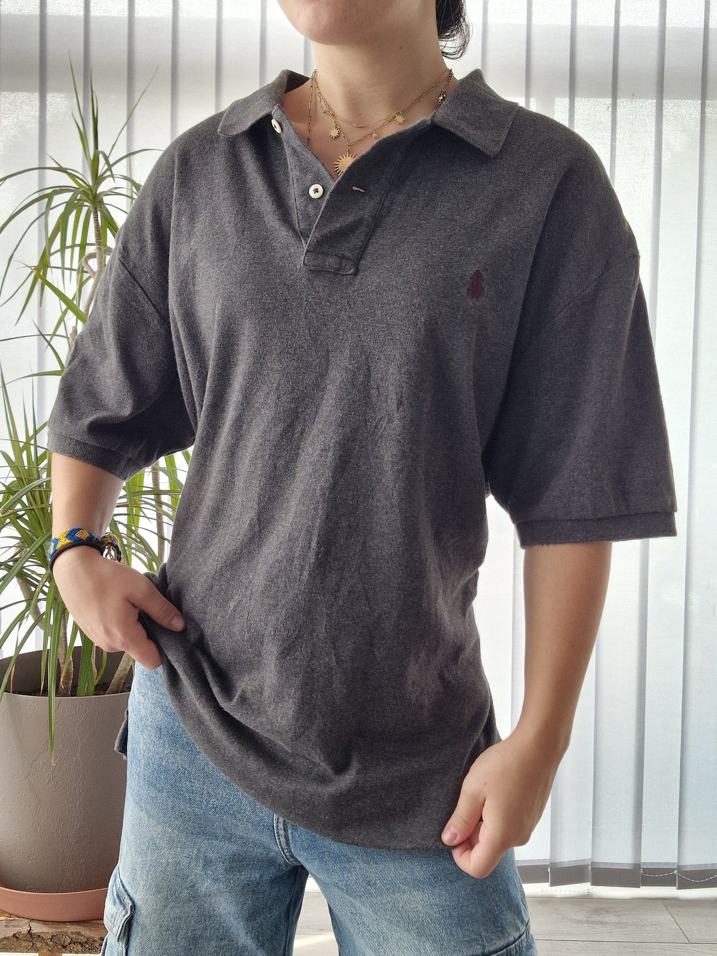 Polo MIXTE gris anthracite - L/40