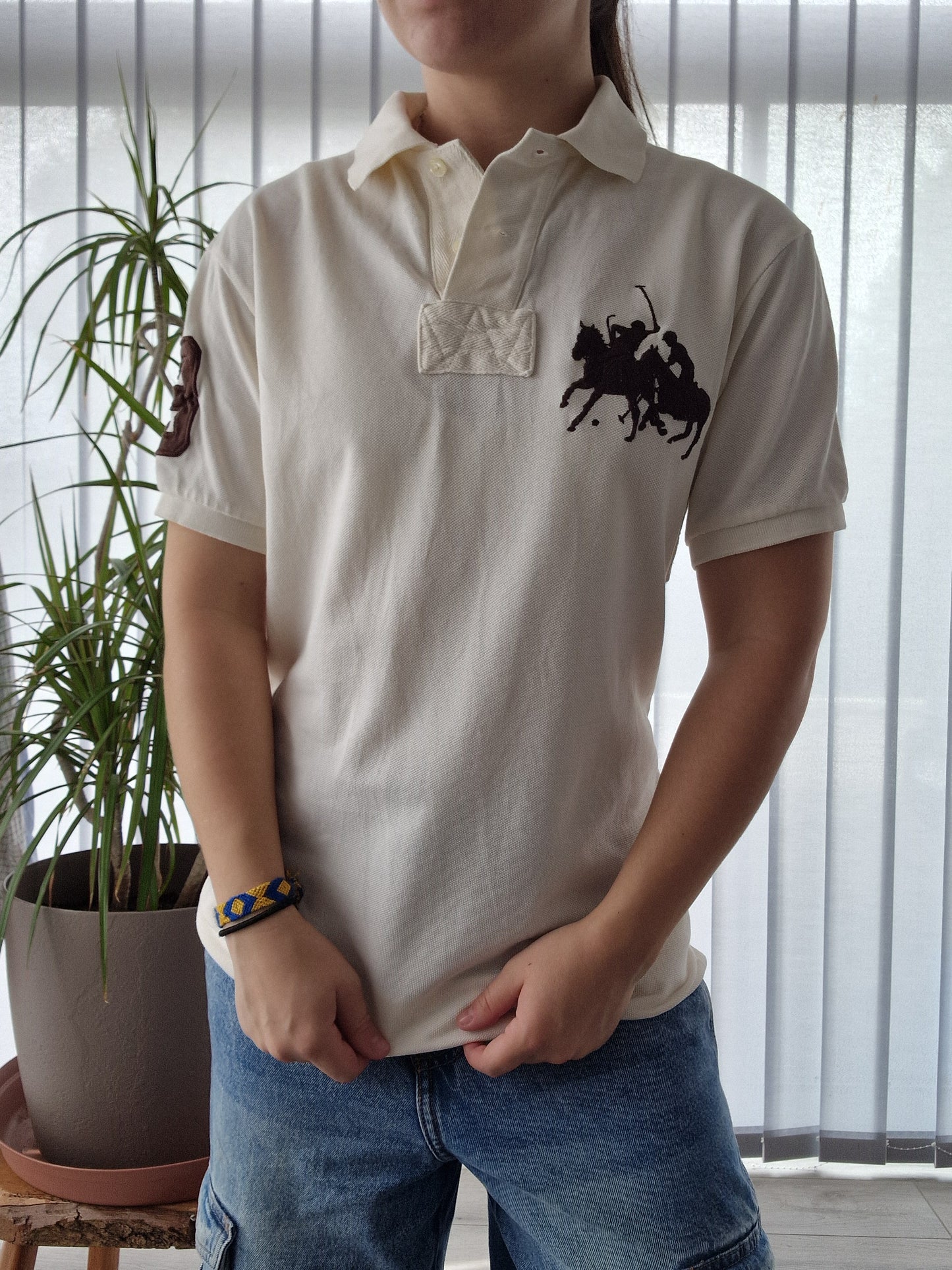 Polo crème big logo - S/36