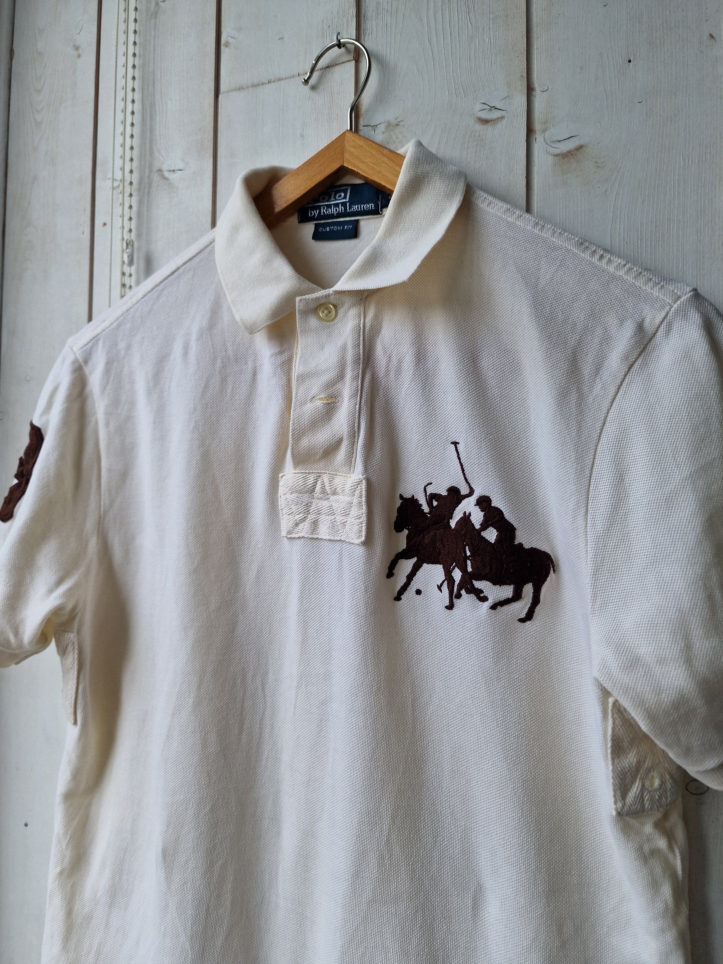 Polo crème big logo - S/36