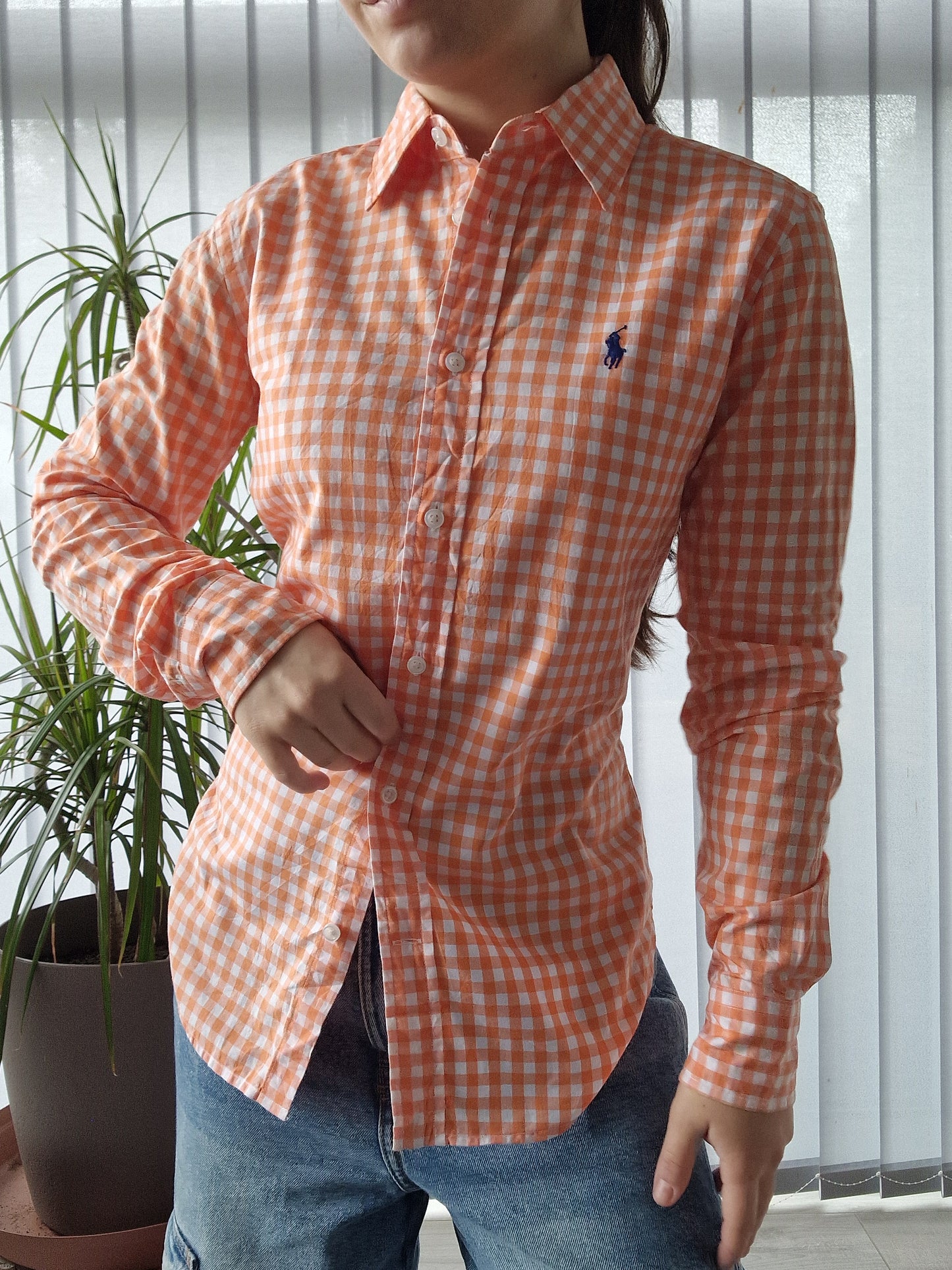 Chemise vichy orange Ralph Lauren - XS/34