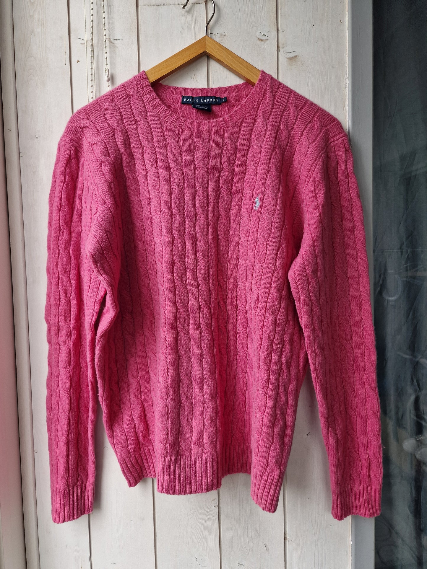 Pull en maille torsadée rose - M/38