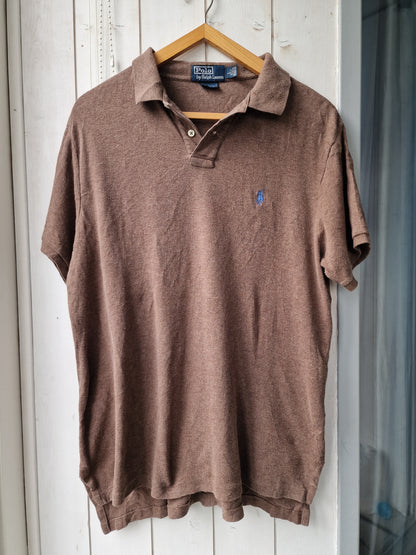 Polo MIXTE marron custom fit - L/40