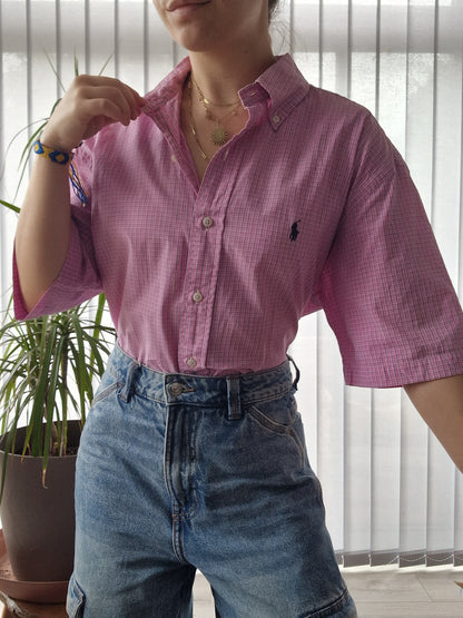 Chemise MIXTE rose à carreaux Ralph Lauren - S/36