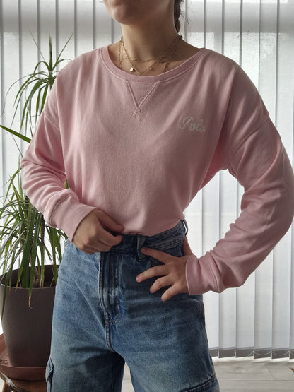 Pull léger rose clair bordé polo Ralph Lauren - XS/34