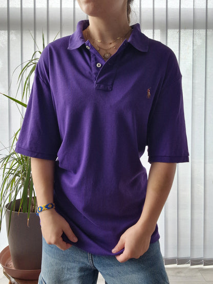 Polo MIXTE en coton doux violet - XL/42