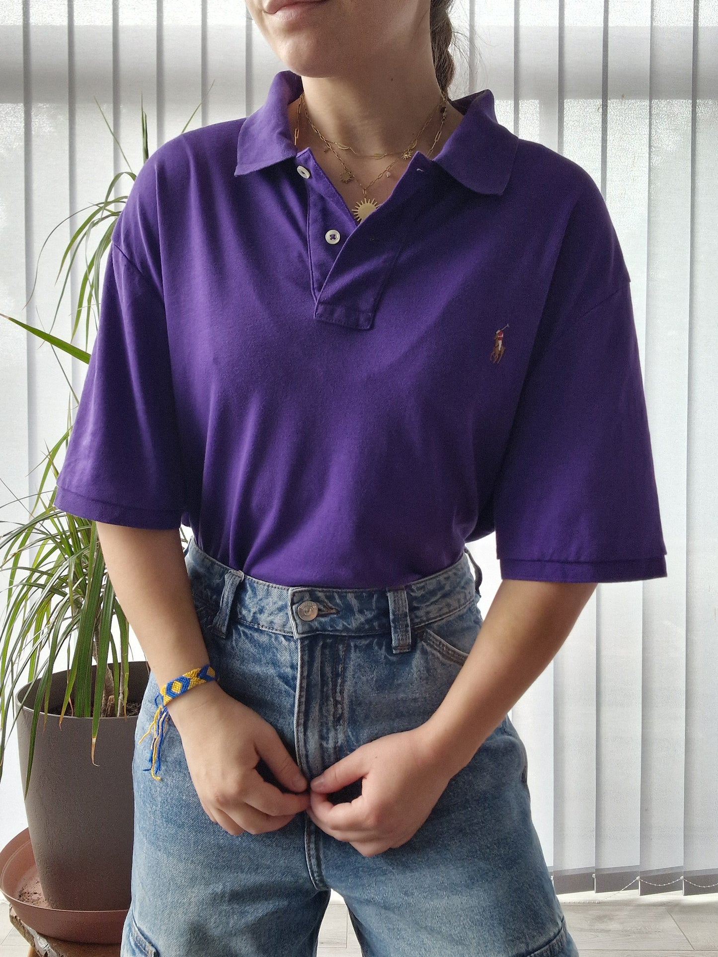 Polo MIXTE en coton doux violet - XL/42