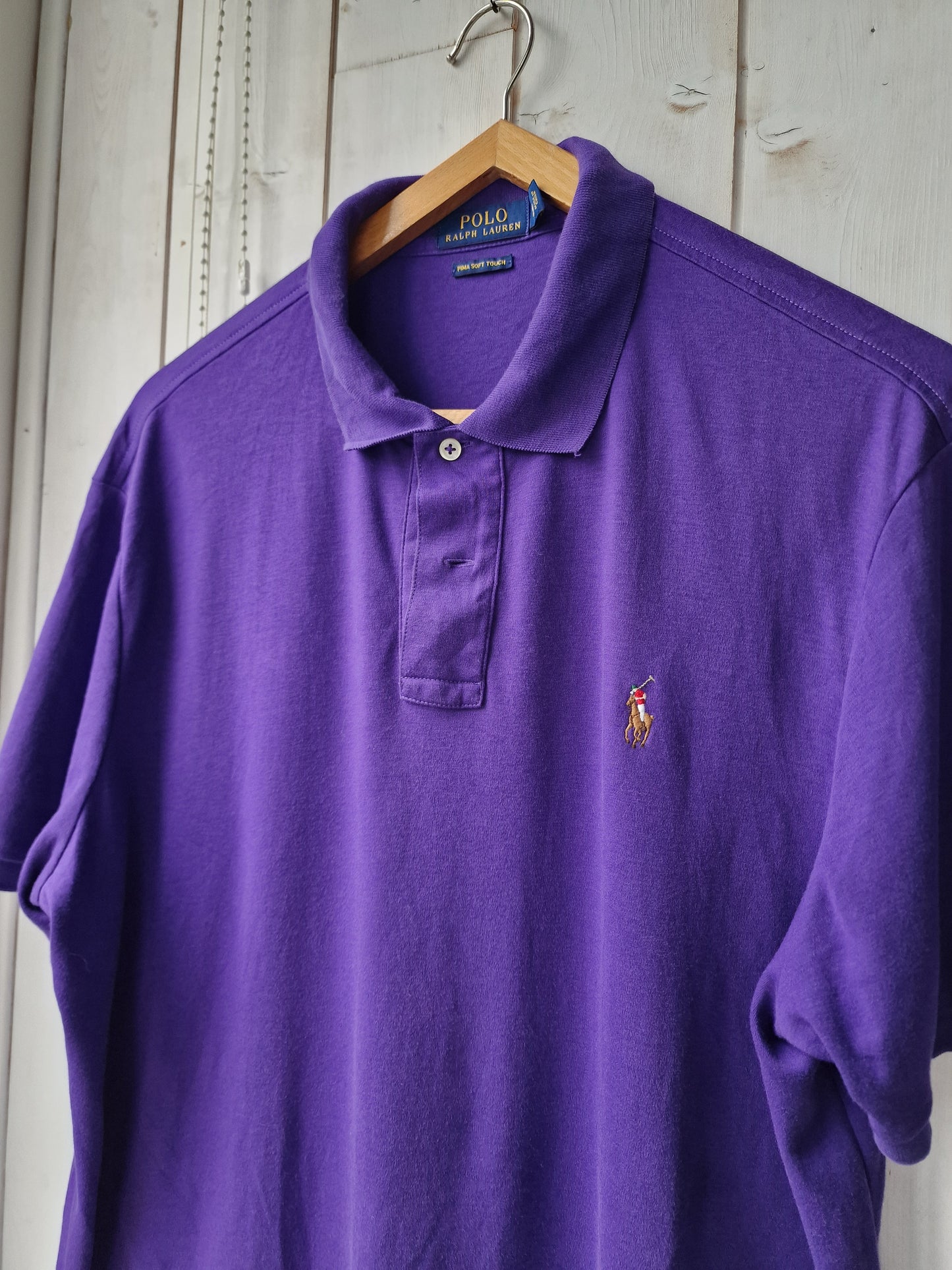 Polo MIXTE en coton doux violet - XL/42