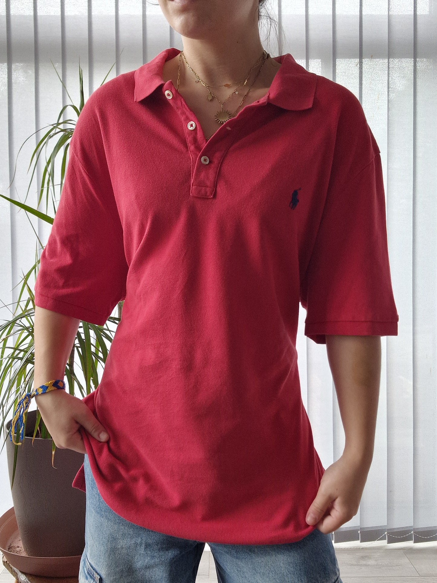 Polo MIXTE rouge classique - L/40