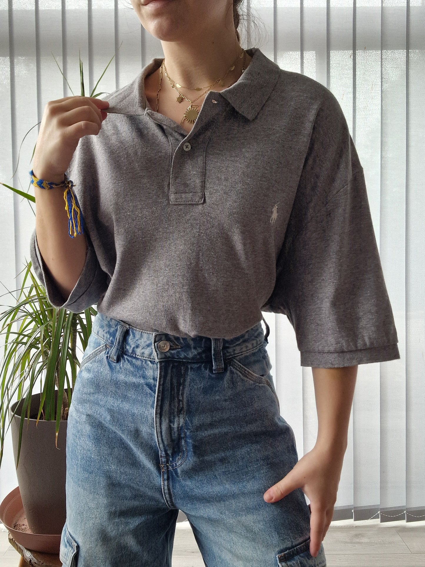 Polo MIXTE gris - XL/42