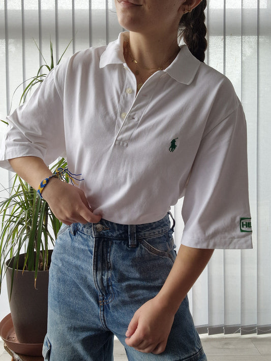 Polo MIXTE blanc - M/38 oversize