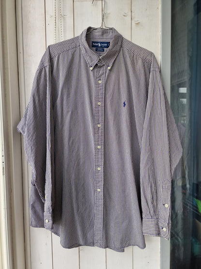 Chemise MIXTE à petits carreaux Ralph Lauren - XL/42