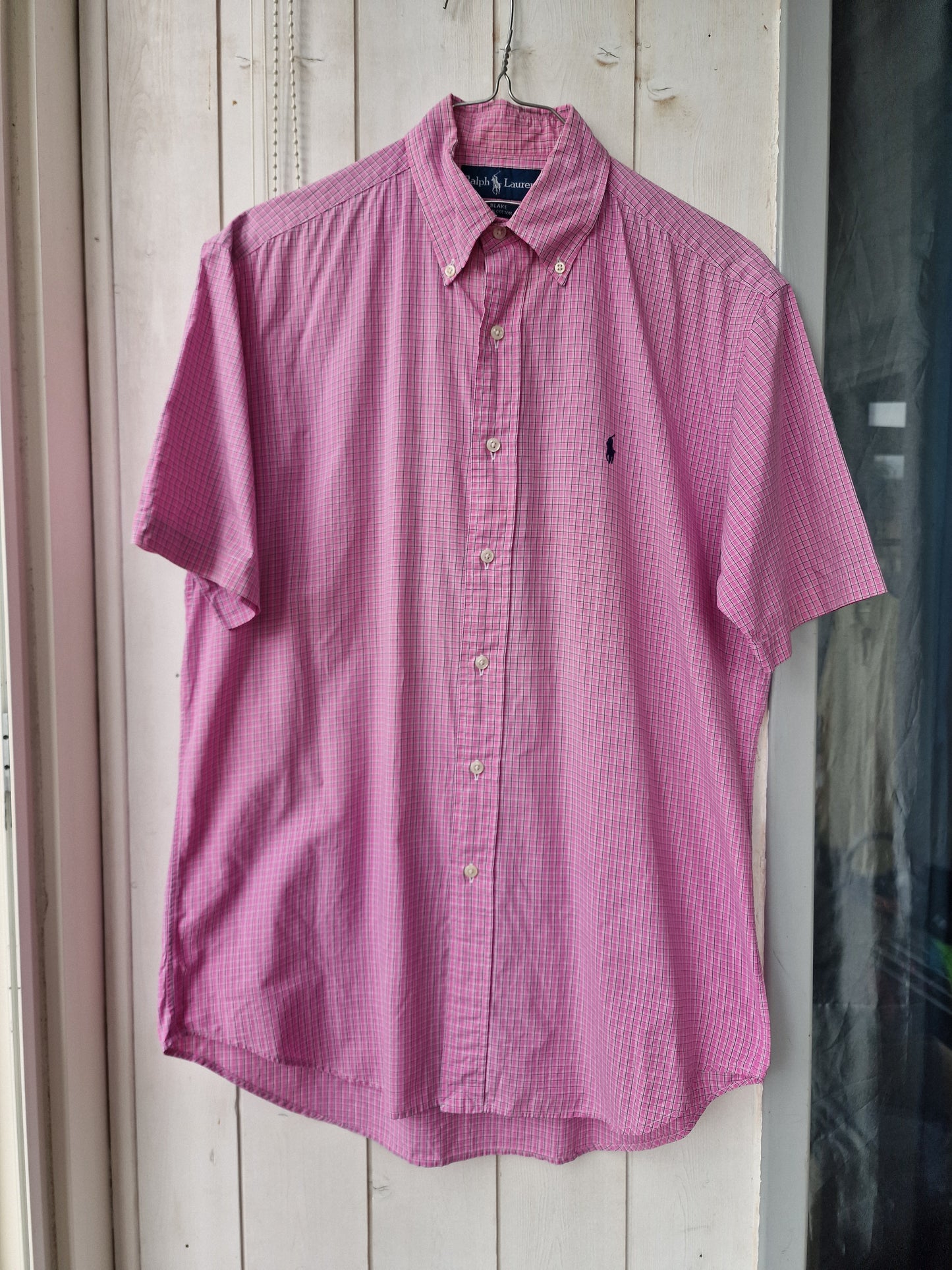 Chemise MIXTE rose à carreaux Ralph Lauren - S/36