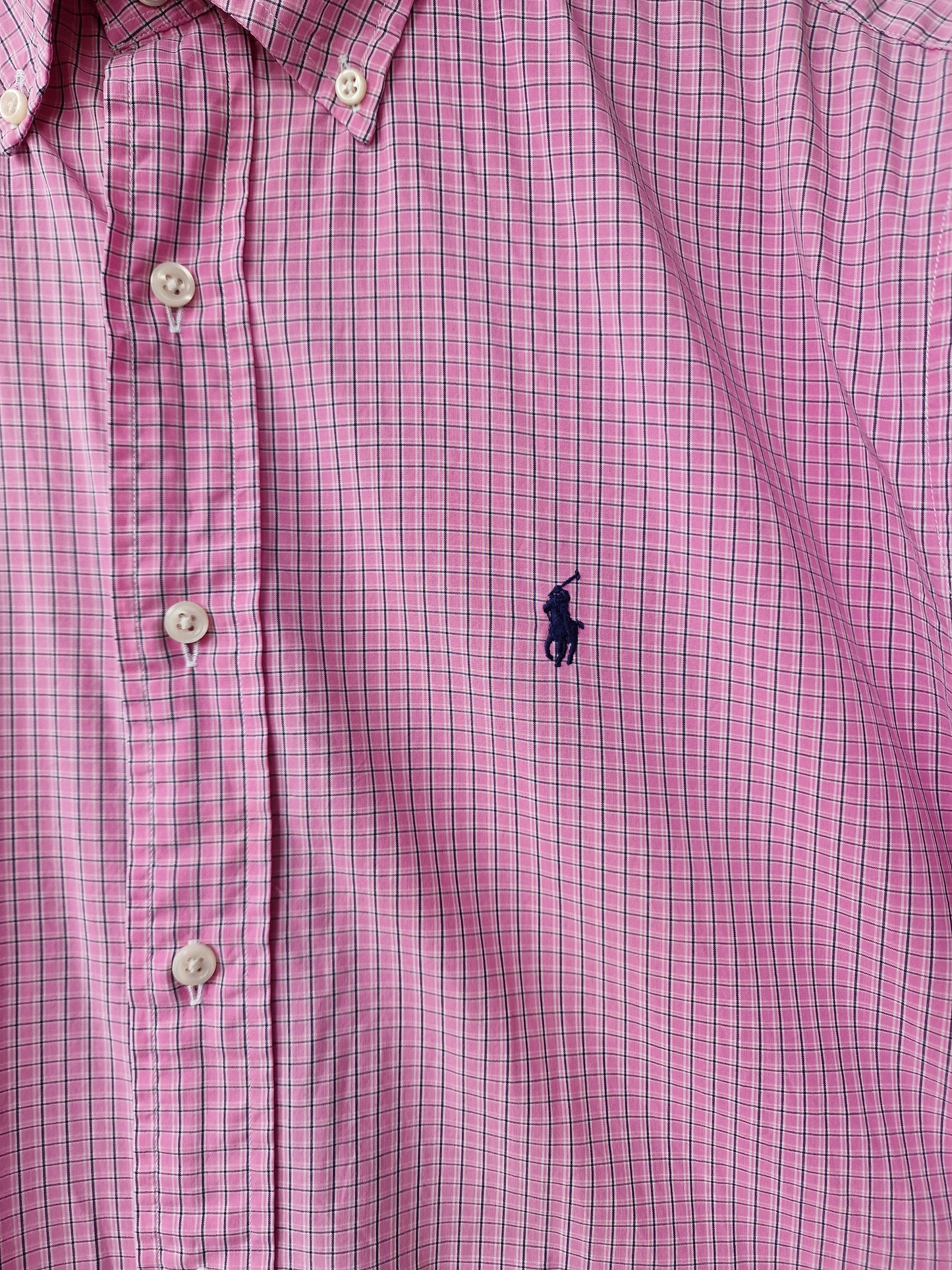 Chemise MIXTE rose à carreaux Ralph Lauren - S/36