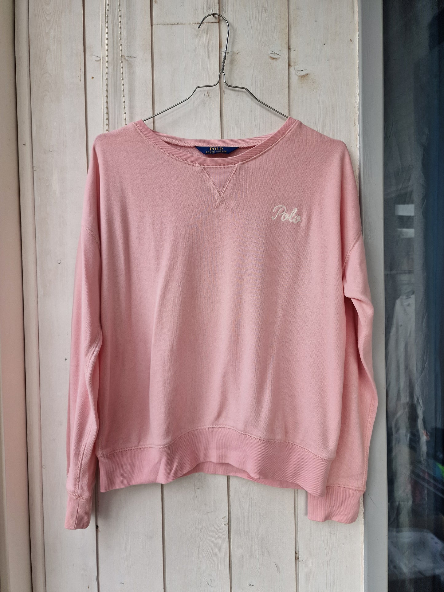 Pull léger rose clair bordé polo Ralph Lauren - XS/34