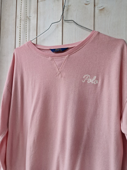 Pull léger rose clair bordé polo Ralph Lauren - XS/34