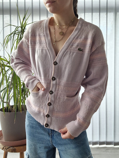 Cardigan rose à motifs des années 80' - S/36