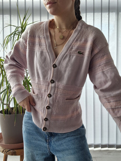 Cardigan rose à motifs des années 80' - S/36