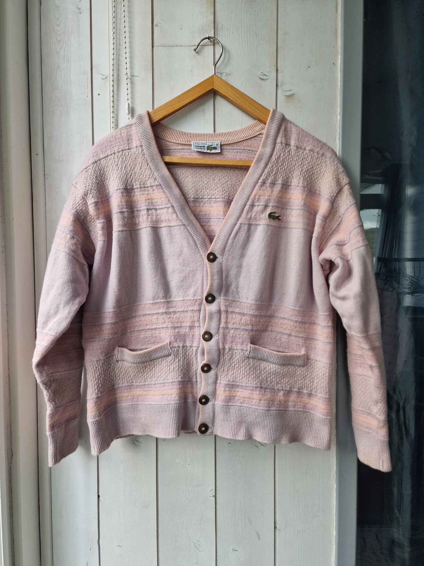 Cardigan rose à motifs des années 80' - S/36