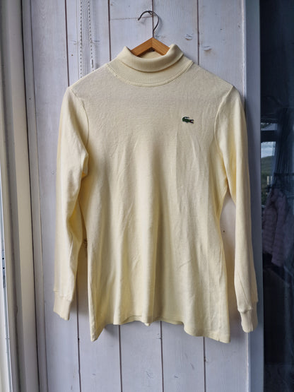 Pull col roulé jaune clair des années 80' - S/36