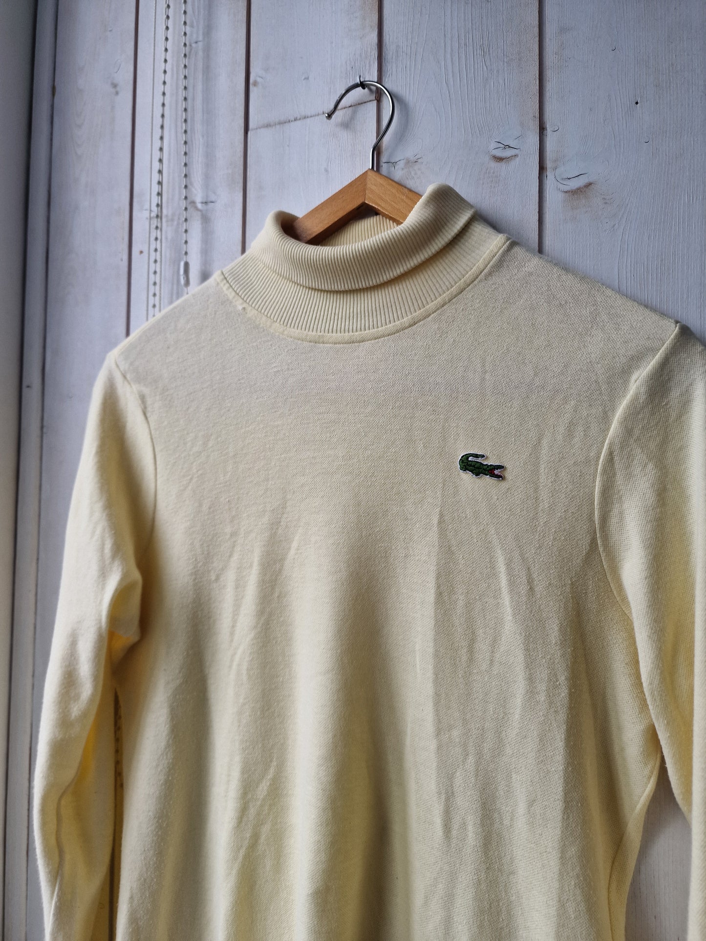 Pull col roulé jaune clair des années 80' - S/36