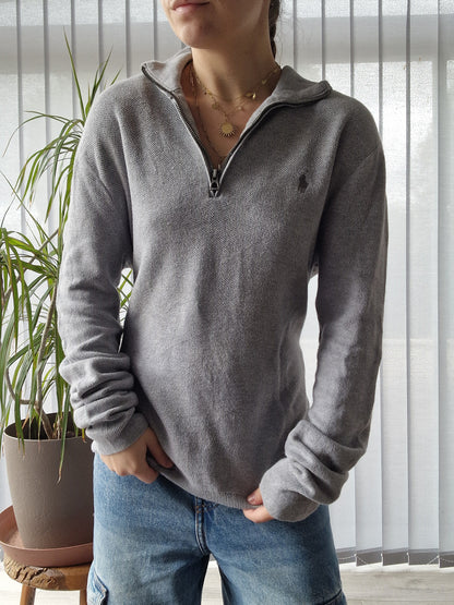 Pull camionneur HOMME gris clair en maille piquée - S/36