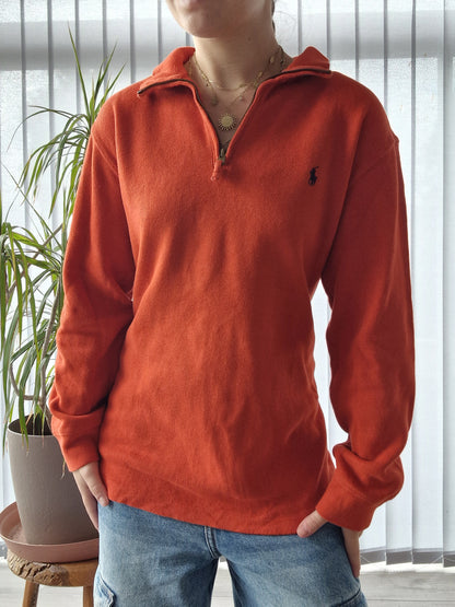 Pull camionneur orange en coton doux - S/M