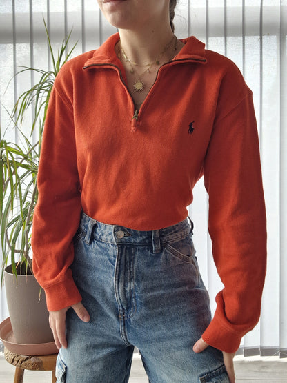 Pull camionneur orange en coton doux - S/M