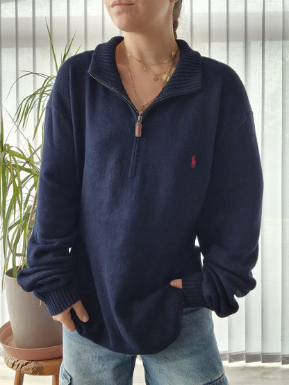 Pull camionneur en maille épaisse marine - XXL/44