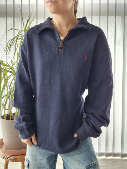 Pull camionneur bleu marine en coton doux - XL/42