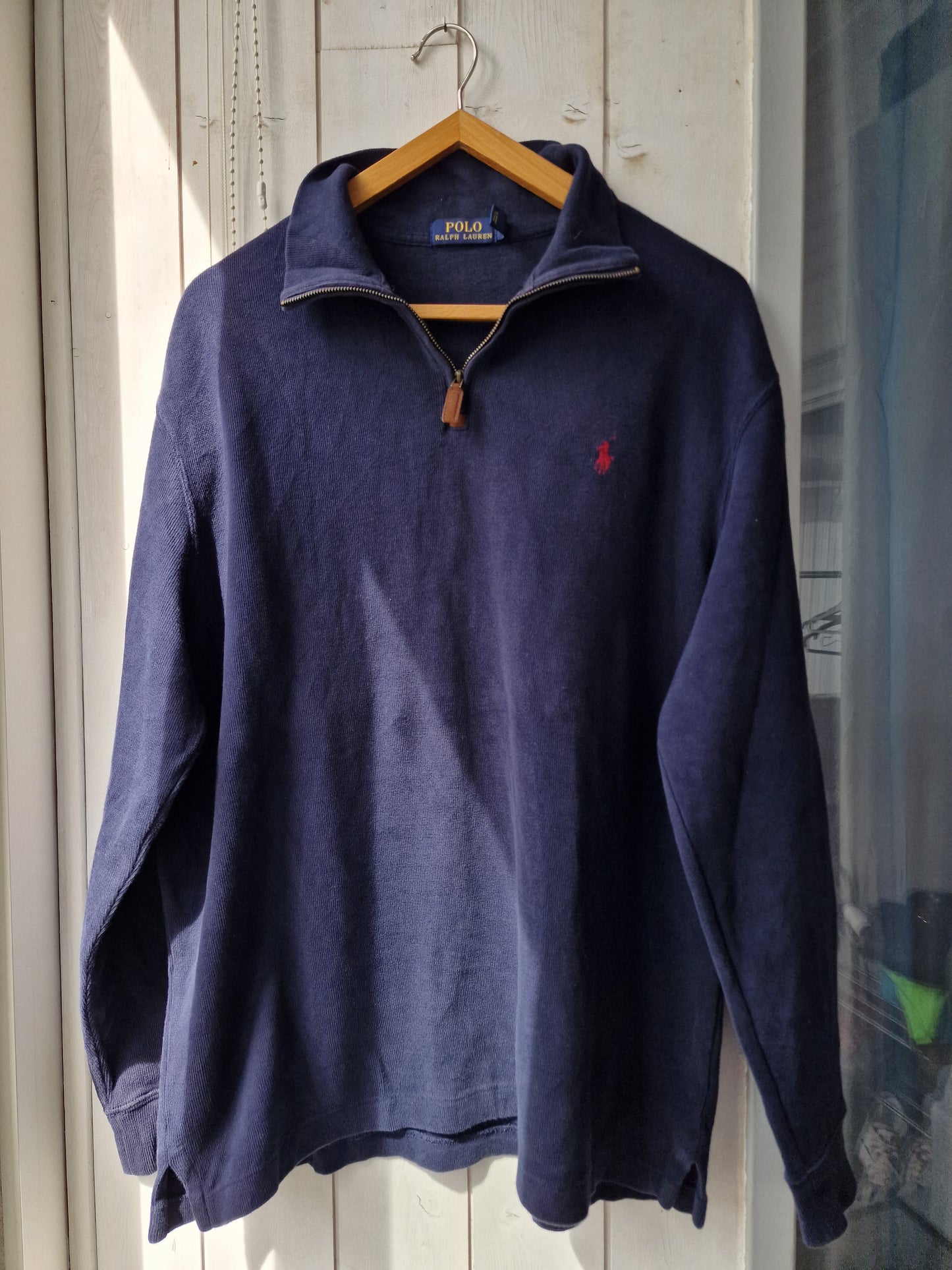 Pull camionneur bleu marine en coton doux - XL/42