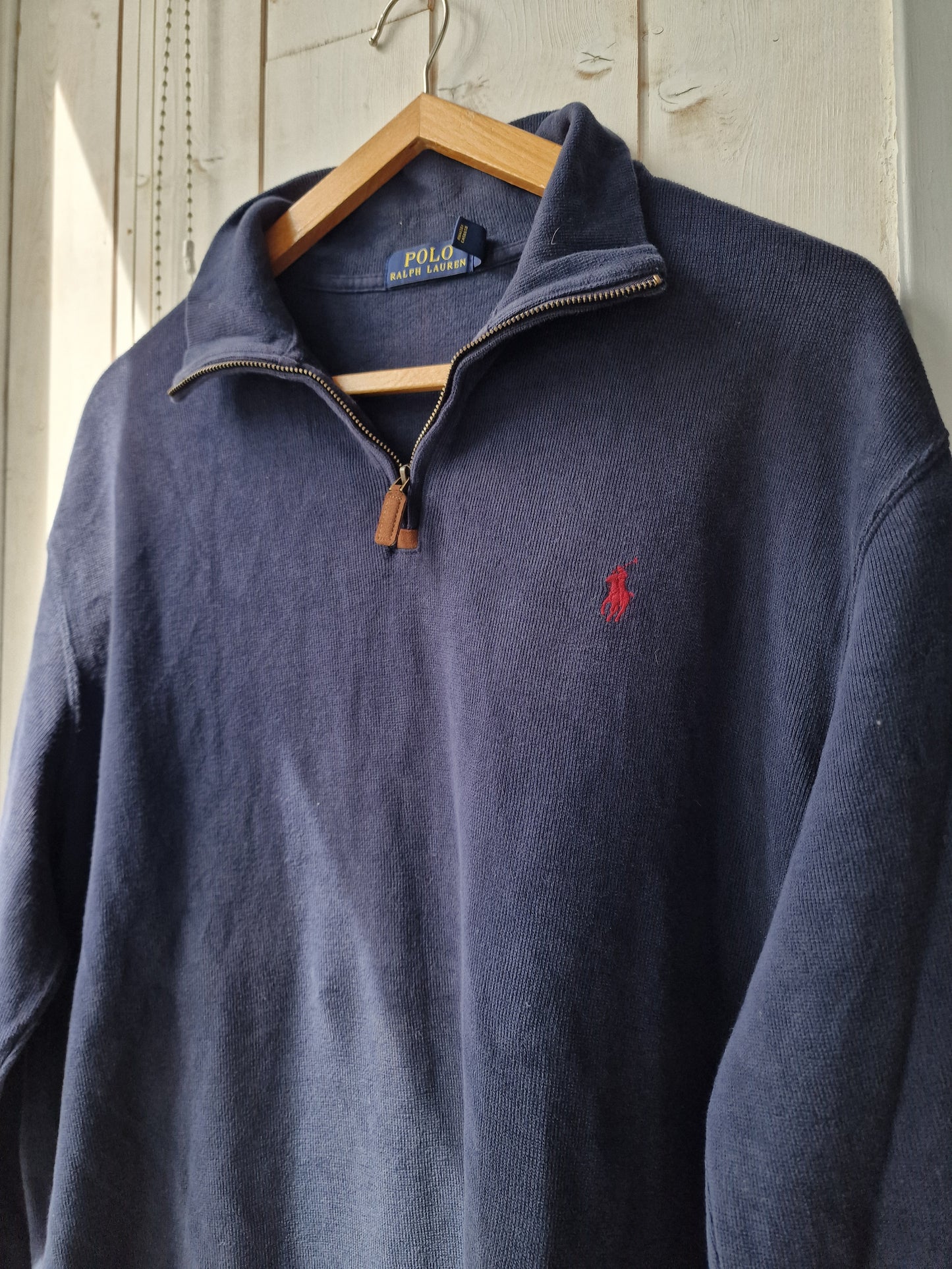 Pull camionneur bleu marine en coton doux - XL/42