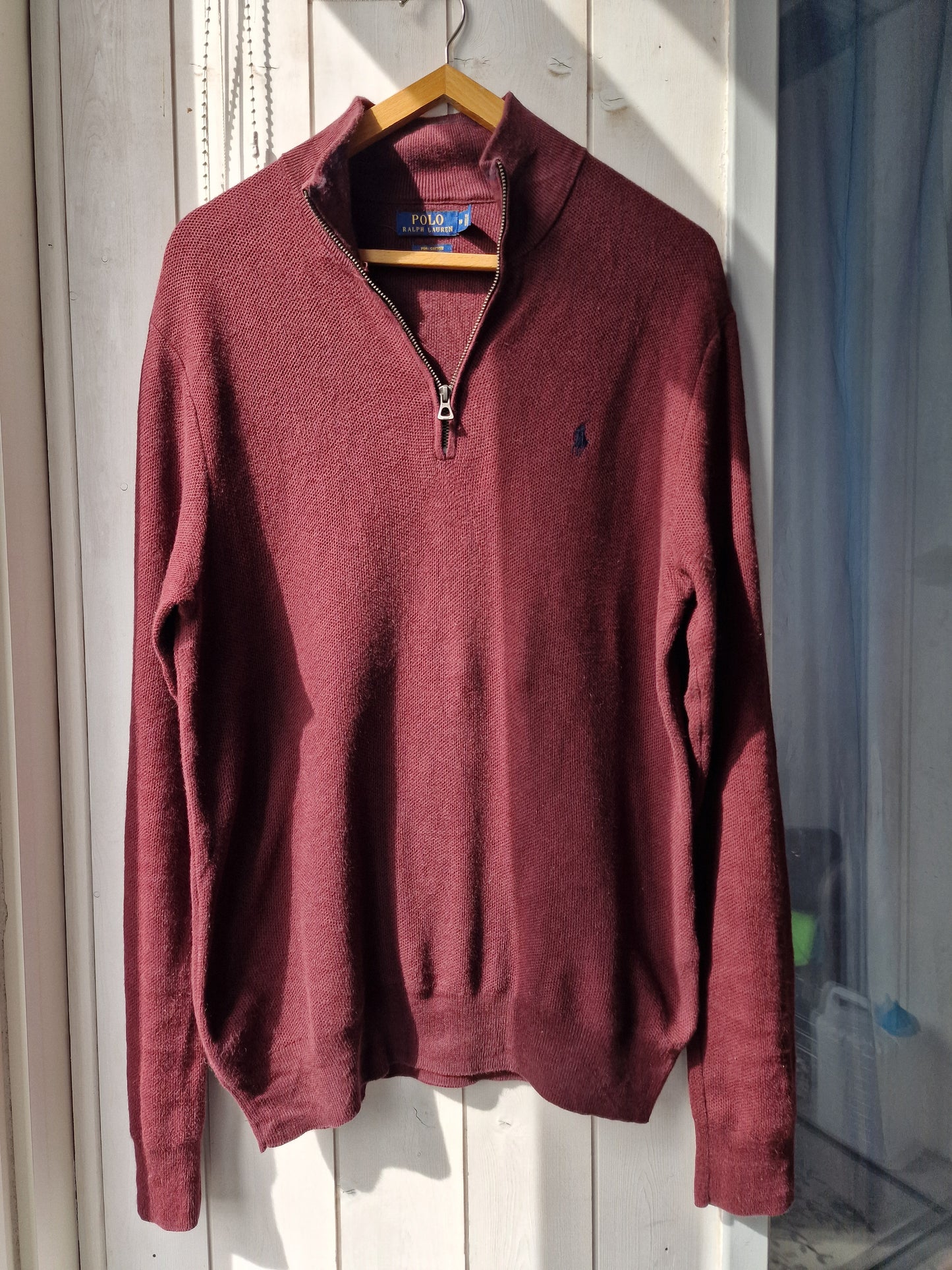 Pull camionneur HOMME bordeaux en maille piquée - M/38