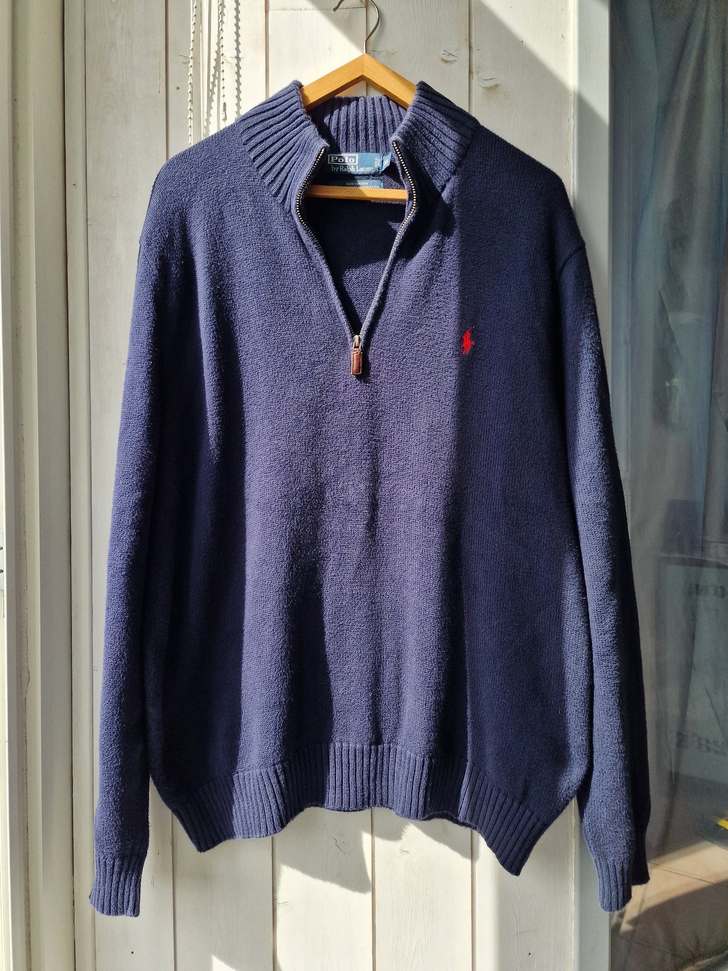 Pull camionneur en maille épaisse marine - XL/42