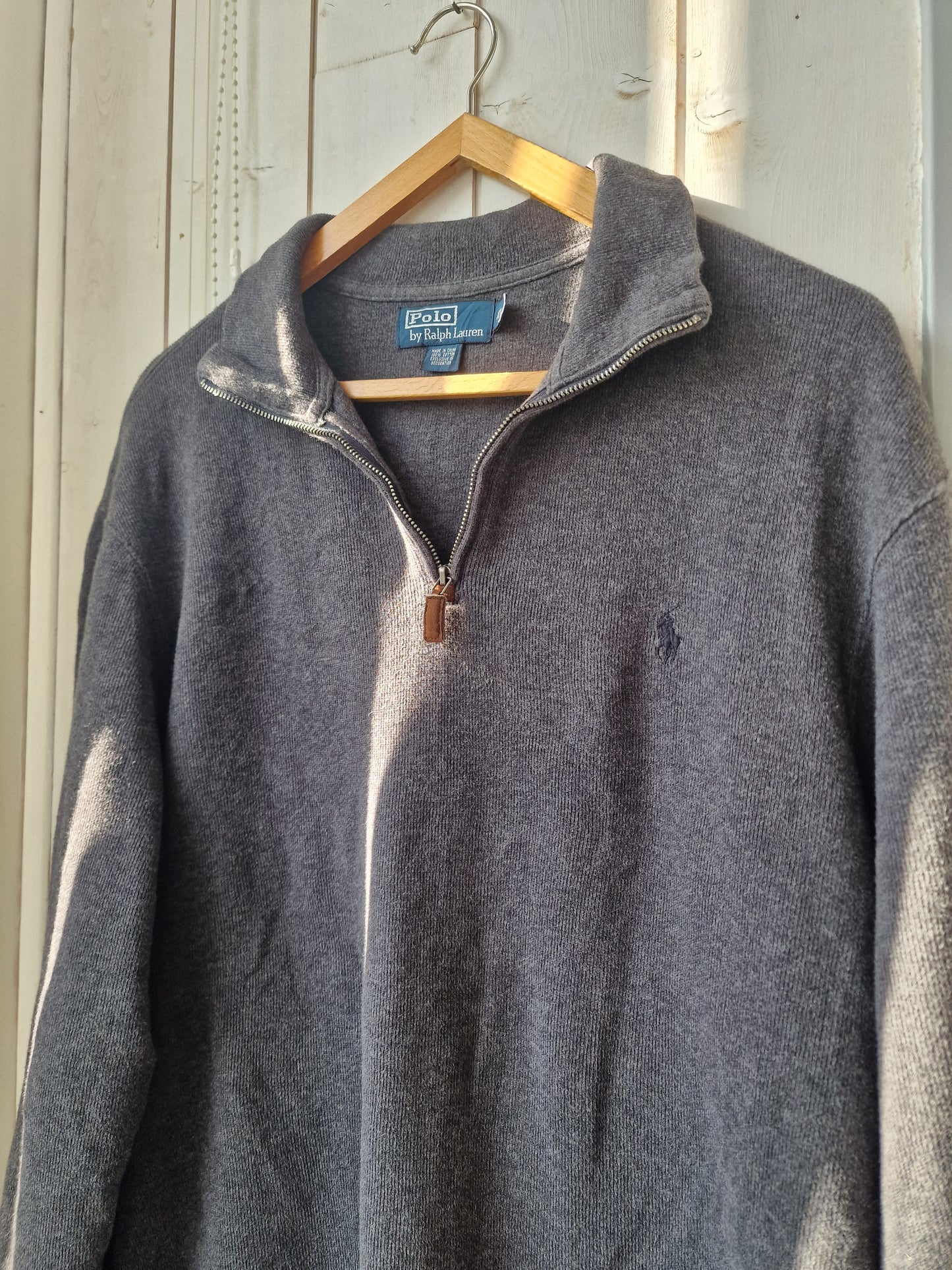 Pull camionneur gris anthracite en coton doux - XL/42