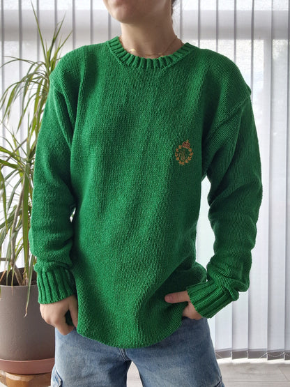 Pull en maille vert des années 90' - L/40