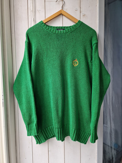 Pull en maille vert des années 90' - L/40