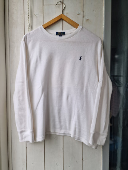 Sweat blanc en maille gaufrée - S/M