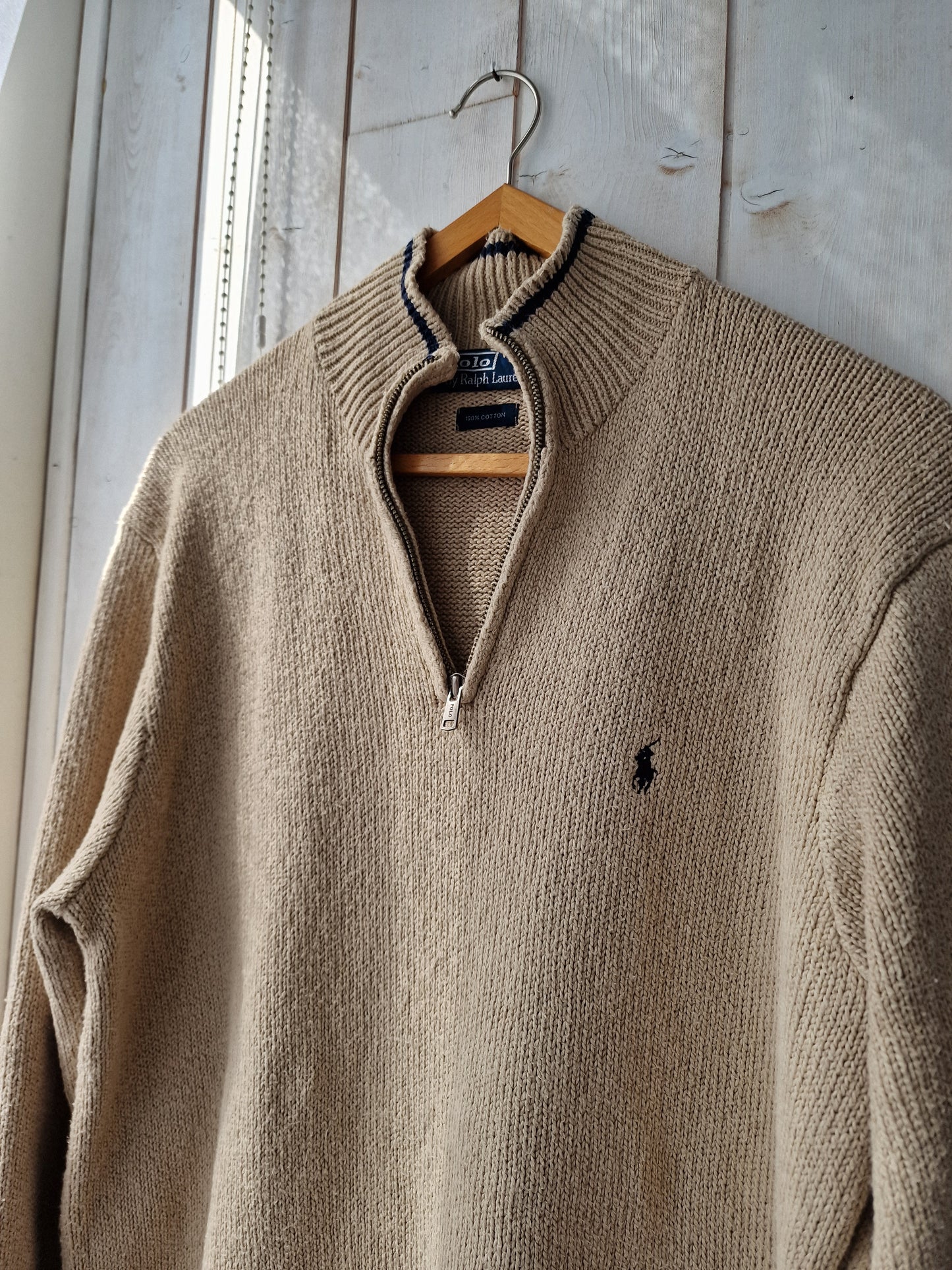 Pull camionneur MIXTE beige en maille épaisse - L/40