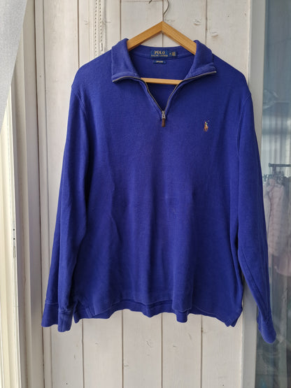 Pull camionneur HOMME bleu en coton doux - M/38