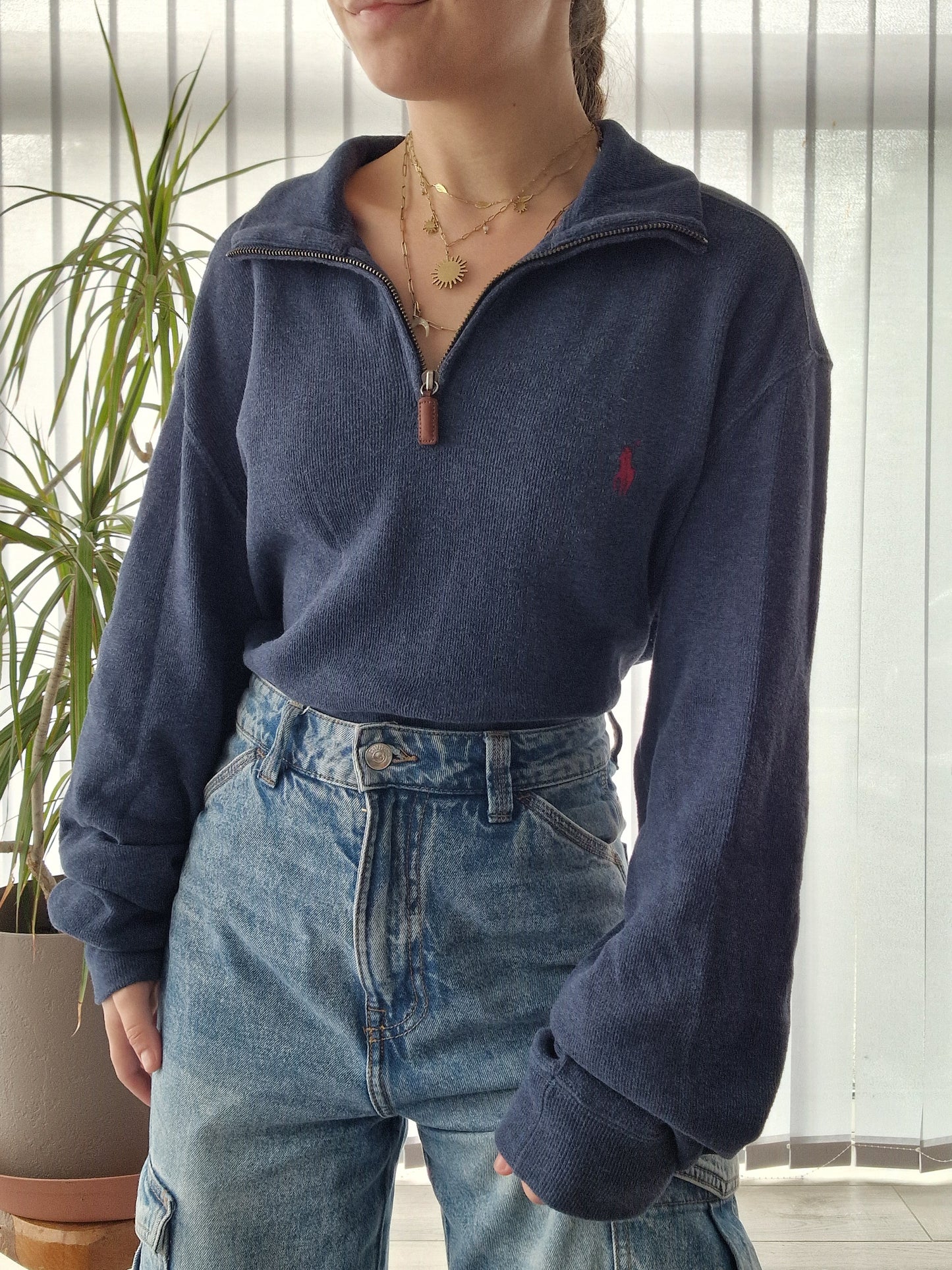 Pull camionneur HOMME bleu foncé - M/38 (ou femme L/40)