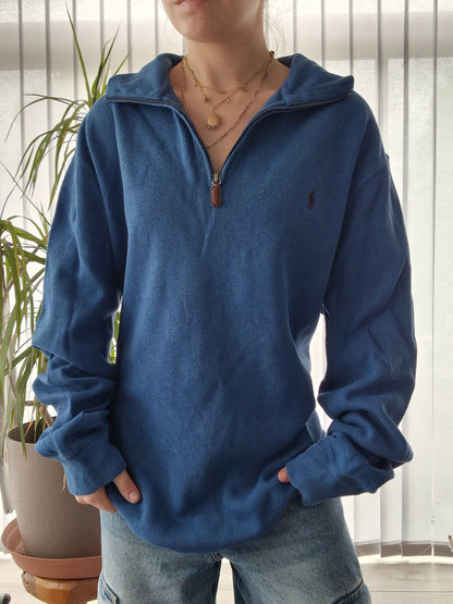 Pull camionneur HOMME bleu en coton doux - L/40