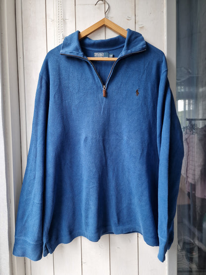 Pull camionneur HOMME bleu en coton doux - L/40