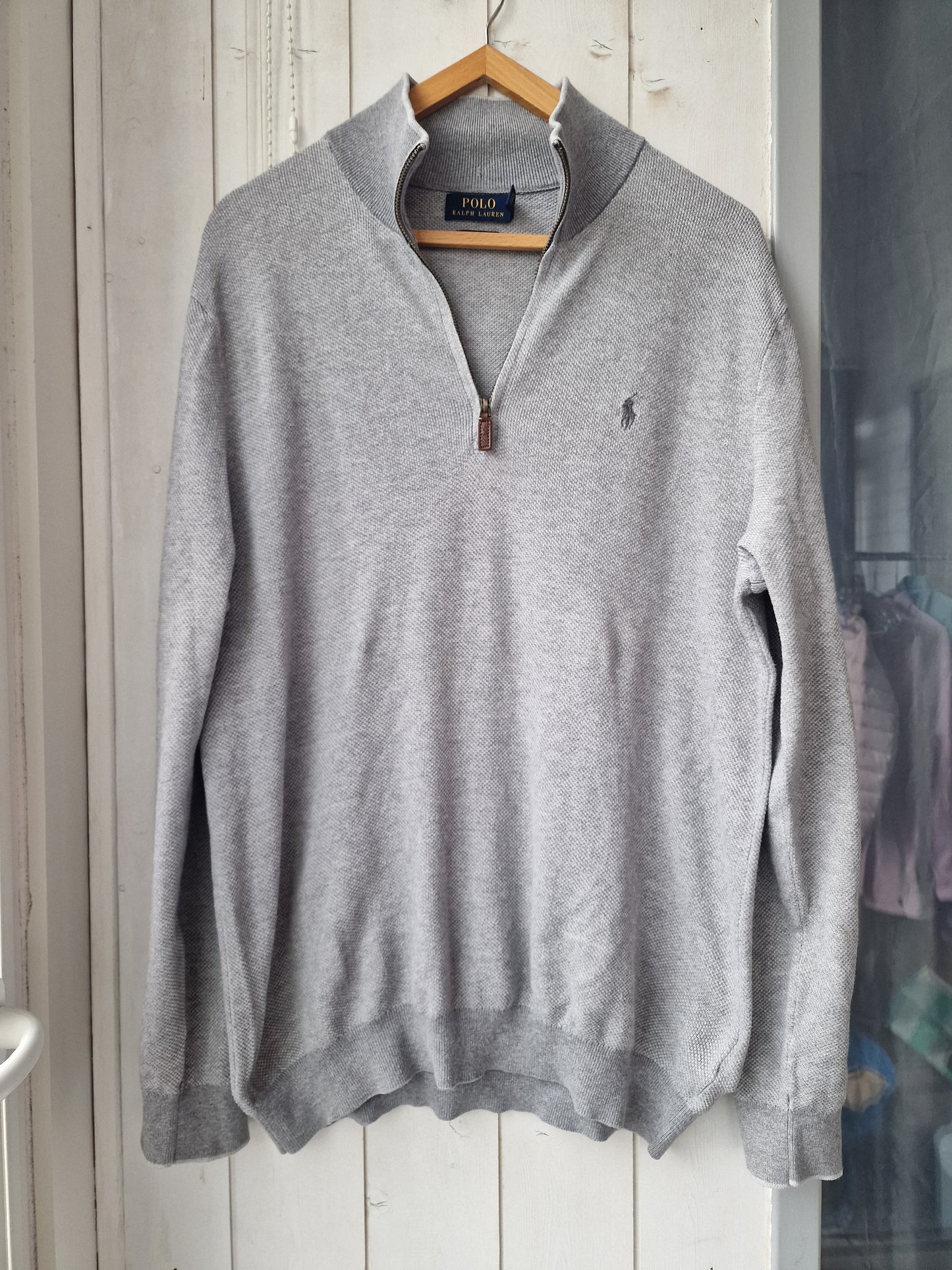 Pull camionneur en maille piquée gris clair - L/40