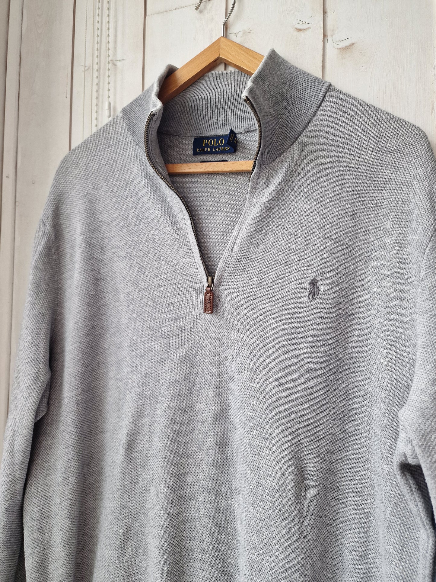 Pull camionneur en maille piquée gris clair - L/40