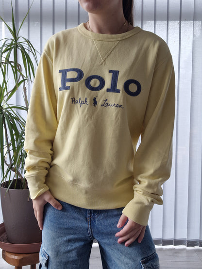 Sweat jaune "polo" brodé - M/38