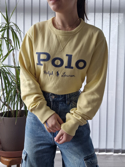 Sweat jaune "polo" brodé - M/38