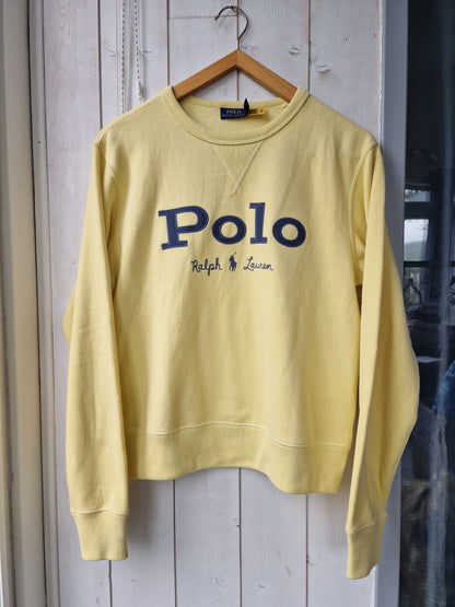 Sweat jaune "polo" brodé - M/38